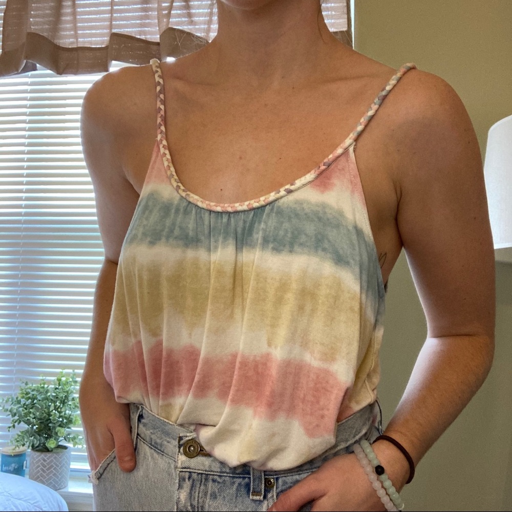 American Eagle Tie Dye Stripe Tank